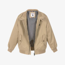 U.S. Polo Assn.-Boys Dark Beige Cotton Twill Jacket | Childrensalon Outlet
