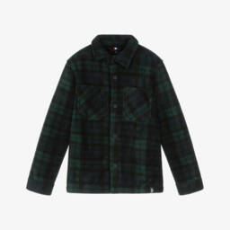 U.S. Polo Assn.-قميص فلانيل كاروهات لون أخضر داكن وأزرق للأولاد | Childrensalon Outlet