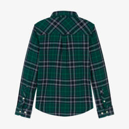 U.S. Polo Assn.-Boys Dark Green & Blue Tartan Check Cotton Shirt | Childrensalon Outlet