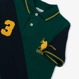U.S. Polo Assn.-Boys Dark Green Cotton Piqué Polo Shirt | Childrensalon Outlet