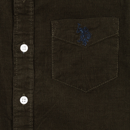 U.S. Polo Assn.-Boys Green Corduroy Logo Shirt | Childrensalon Outlet