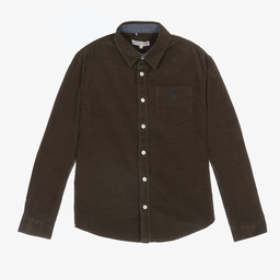 U.S. Polo Assn.-Boys Green Corduroy Logo Shirt | Childrensalon Outlet
