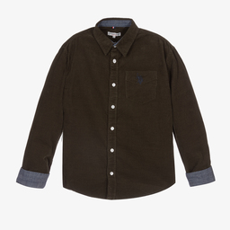 U.S. Polo Assn.-Boys Green Corduroy Logo Shirt | Childrensalon Outlet