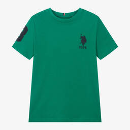 U.S. Polo Assn.-Boys Green Cotton T-Shirt | Childrensalon Outlet