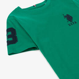 U.S. Polo Assn.-Boys Green Cotton T-Shirt | Childrensalon Outlet