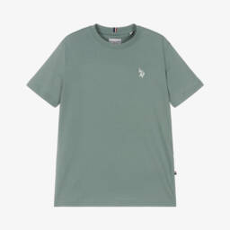 U.S. Polo Assn.-Boys Green Cotton T-Shirt with Embroidered Logo | Childrensalon Outlet