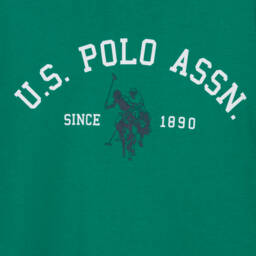 U.S. Polo Assn.-Boys Green Cotton T-Shirt with Signature Arch Logo | Childrensalon Outlet