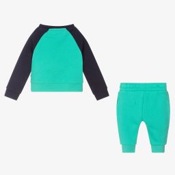 U.S. Polo Assn.-Boys Green Cotton Tracksuit | Childrensalon Outlet