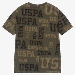 U.S. Polo Assn.-Boys Green Cotton Varsity T-Shirt | Childrensalon Outlet