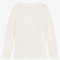 U.S. Polo Assn.-Boys Ivory Cotton Cable Knit Sweater | Childrensalon Outlet