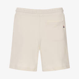 U.S. Polo Assn.-Boys Ivory Cotton Jersey Shorts with Double Horseman Logo | Childrensalon Outlet