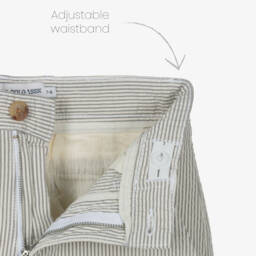 U.S. Polo Assn.-Boys Ivory & Grey Seersucker Shorts | Childrensalon Outlet