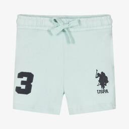 U.S. Polo Assn.-Boys Light Blue Cotton Shorts | Childrensalon Outlet