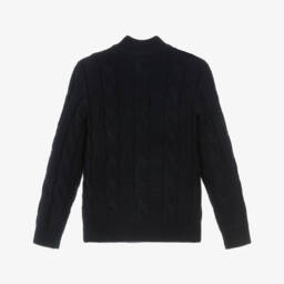 U.S. Polo Assn.-Boys Navy Blue Cable Knit Sweater with Half Zip | Childrensalon Outlet