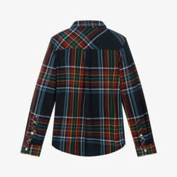 U.S. Polo Assn.-Boys Navy Blue Check Twill Shirt | Childrensalon Outlet