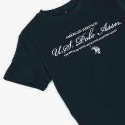 U.S. Polo Assn.-تيشيرت قطن بشعار الماركة لون كحلي للأولاد | Childrensalon Outlet