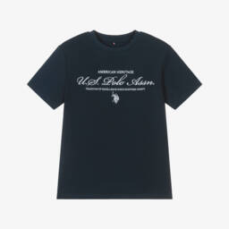 U.S. Polo Assn.-تيشيرت قطن بشعار الماركة لون كحلي للأولاد | Childrensalon Outlet