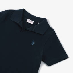 U.S. Polo Assn.-Boys Navy Blue Cotton Jersey T-Shirt with Double Horseman Logo | Childrensalon Outlet