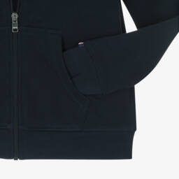 U.S. Polo Assn.-Boys Navy Blue Cotton Zip-Up Top With Double Horsemen Logo | Childrensalon Outlet