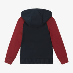 U.S. Polo Assn.-Boys Navy Blue Knitted Cotton Hoodie | Childrensalon Outlet