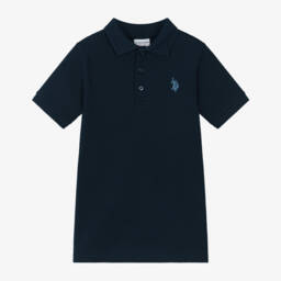 U.S. Polo Assn.-تيشيرت بولو محبوك لون كحلي للأولاد | Childrensalon Outlet