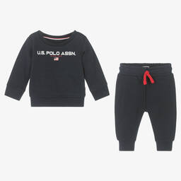U.S. Polo Assn.-Boys Navy Blue Logo Tracksuit | Childrensalon Outlet