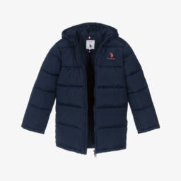 U.S. Polo Assn.-Boys Navy Blue Puffer Coat With Hood | Childrensalon Outlet