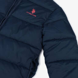 U.S. Polo Assn.-Boys Navy Blue Puffer Coat With Hood | Childrensalon Outlet