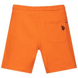 U.S. Polo Assn.-Boys Orange Cotton Logo Shorts | Childrensalon Outlet
