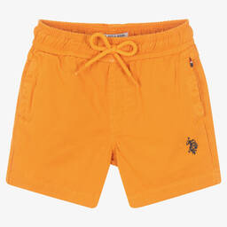 U.S. Polo Assn.-Boys Orange Cotton Shorts | Childrensalon Outlet