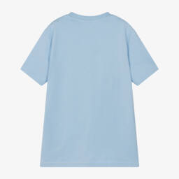 U.S. Polo Assn.-Boys Pale Blue Cotton T-Shirt with Large Player Logo | Childrensalon Outlet