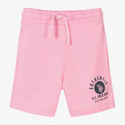 U.S. Polo Assn.-Boys Pink Cotton Logo Shorts | Childrensalon Outlet