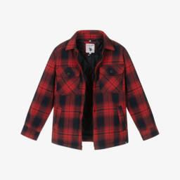 U.S. Polo Assn.-Boys Red & Blue Check Shacket | Childrensalon Outlet