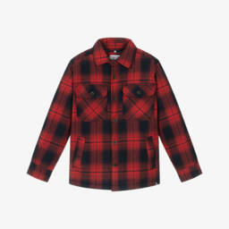 U.S. Polo Assn.-Boys Red & Blue Check Shacket | Childrensalon Outlet