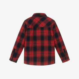 U.S. Polo Assn.-Boys Red & Blue Check Shacket | Childrensalon Outlet