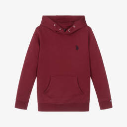 U.S. Polo Assn.-Boys Red Cotton Hoodie | Childrensalon Outlet