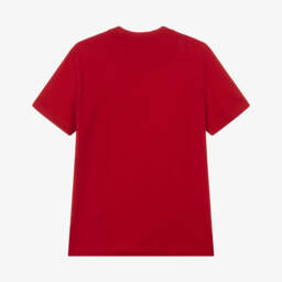 U.S. Polo Assn.-Boys Red Cotton T-shirt with Arch Print Logo | Childrensalon Outlet