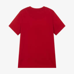 U.S. Polo Assn.-Boys Red Cotton T-Shirt with Graphic Logo Print | Childrensalon Outlet