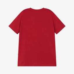 U.S. Polo Assn.-Boys Red Cotton T-Shirt with Oversized Large Player Logo | Childrensalon Outlet