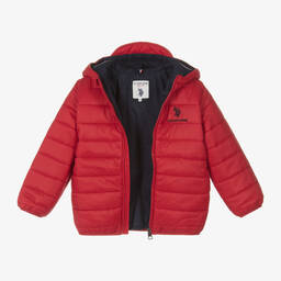 U.S. Polo Assn.-Boys Red Puffer Jacket | Childrensalon Outlet