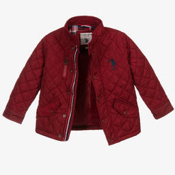 U.S. Polo Assn.-Boys Red Quilted Jacket | Childrensalon Outlet