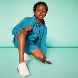 U.S. Polo Assn.-Boys Turquoise Blue Zip-Up Top | Childrensalon Outlet