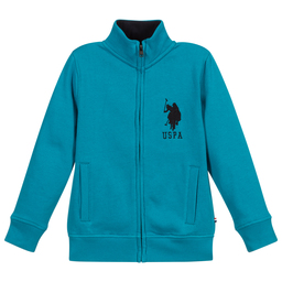 U.S. Polo Assn.-Boys Turquoise Blue Zip-Up Top | Childrensalon Outlet