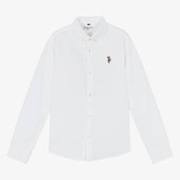 U.S. Polo Assn.-Boys White Cotton Shirt | Childrensalon Outlet