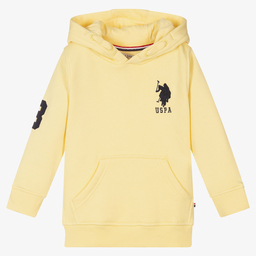 U.S. Polo Assn.-Boys Yellow Cotton Hoodie | Childrensalon Outlet