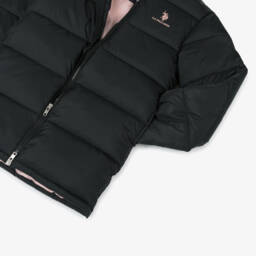 U.S. Polo Assn.-Girls Black Hooded Coat | Childrensalon Outlet