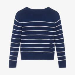 U.S. Polo Assn.-بلوفر مخطط محبوك لون أزرق للبنات | Childrensalon Outlet