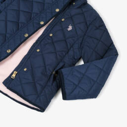 U.S. Polo Assn.-Girls Blue Water Resistant Quilted Jacket | Childrensalon Outlet