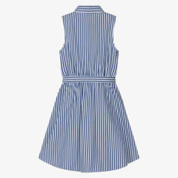 U.S. Polo Assn.-Girls Blue & White Striped Shirt Dress | Childrensalon Outlet