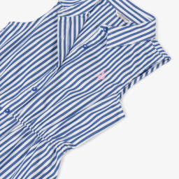 U.S. Polo Assn.-Girls Blue & White Striped Shirt Dress | Childrensalon Outlet